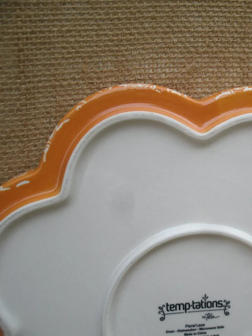 Vintage Temptations by Tara Floral Lace Stoneware Tart Dish